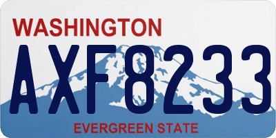 WA license plate AXF8233
