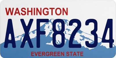 WA license plate AXF8234