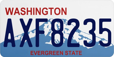 WA license plate AXF8235