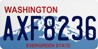 WA license plate AXF8236