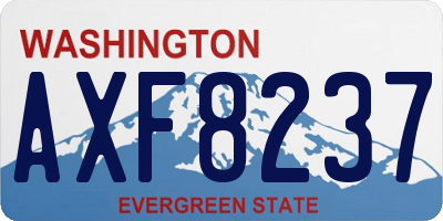 WA license plate AXF8237