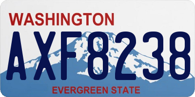 WA license plate AXF8238
