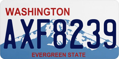 WA license plate AXF8239
