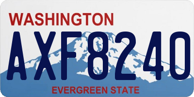 WA license plate AXF8240