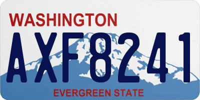 WA license plate AXF8241