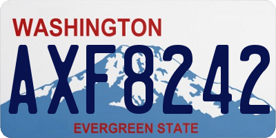 WA license plate AXF8242