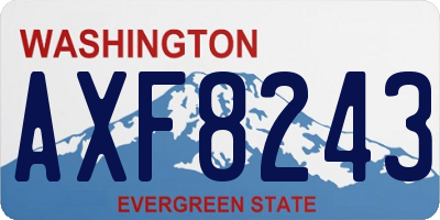 WA license plate AXF8243