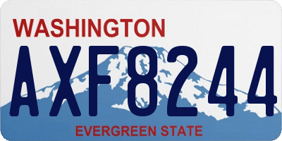 WA license plate AXF8244