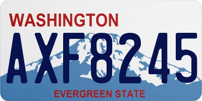 WA license plate AXF8245