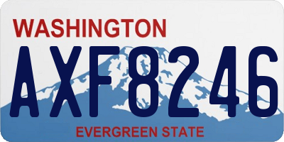 WA license plate AXF8246