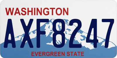 WA license plate AXF8247