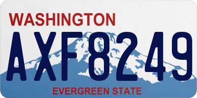 WA license plate AXF8249