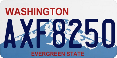 WA license plate AXF8250