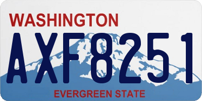 WA license plate AXF8251