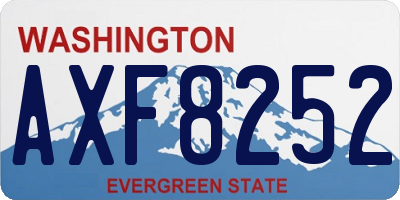 WA license plate AXF8252