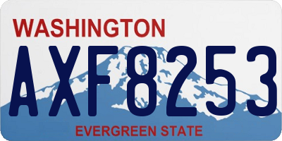 WA license plate AXF8253