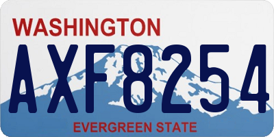 WA license plate AXF8254