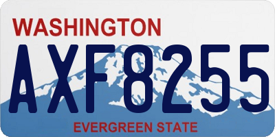 WA license plate AXF8255