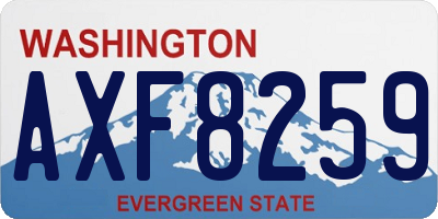 WA license plate AXF8259