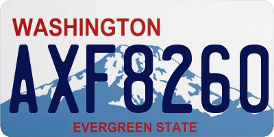 WA license plate AXF8260