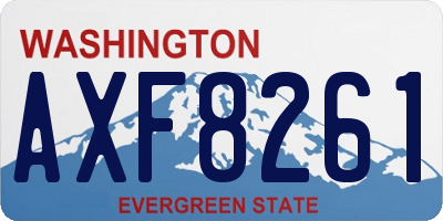 WA license plate AXF8261
