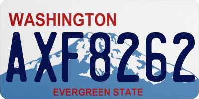 WA license plate AXF8262