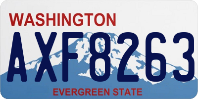 WA license plate AXF8263