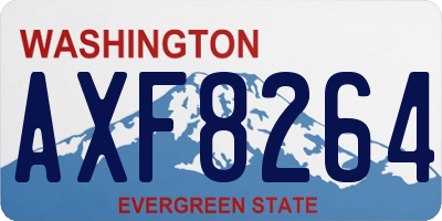 WA license plate AXF8264