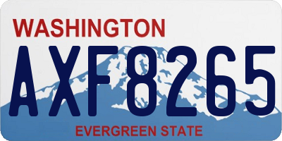 WA license plate AXF8265