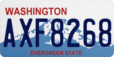 WA license plate AXF8268