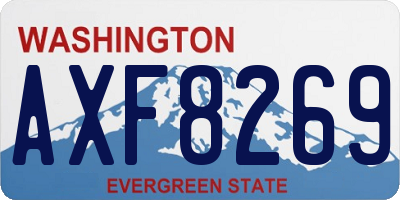 WA license plate AXF8269