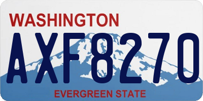 WA license plate AXF8270