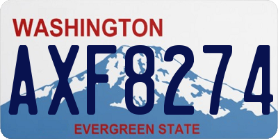 WA license plate AXF8274