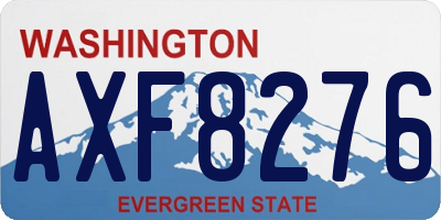 WA license plate AXF8276