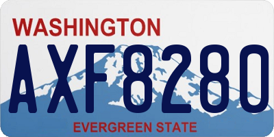 WA license plate AXF8280