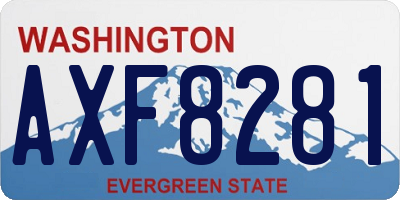 WA license plate AXF8281