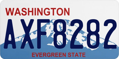 WA license plate AXF8282