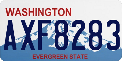 WA license plate AXF8283