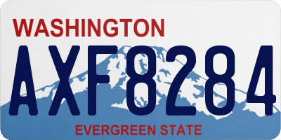 WA license plate AXF8284
