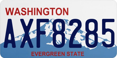 WA license plate AXF8285