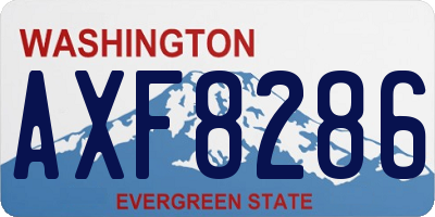 WA license plate AXF8286