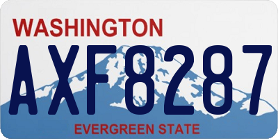 WA license plate AXF8287