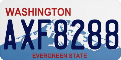 WA license plate AXF8288
