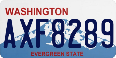 WA license plate AXF8289