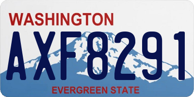 WA license plate AXF8291