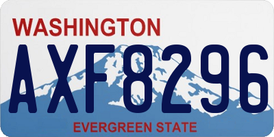 WA license plate AXF8296