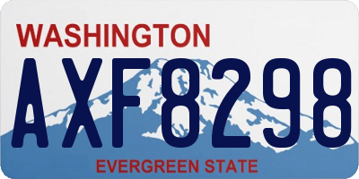 WA license plate AXF8298
