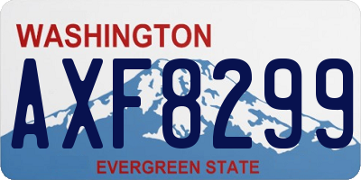 WA license plate AXF8299