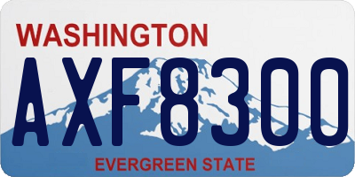 WA license plate AXF8300