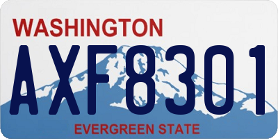WA license plate AXF8301